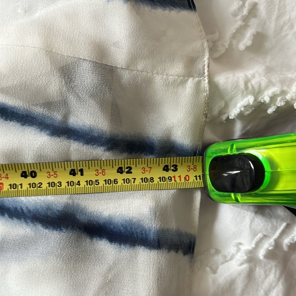 Quiksilver blue and white striped chiffon strapless dress floor length - Picture 5 of 8